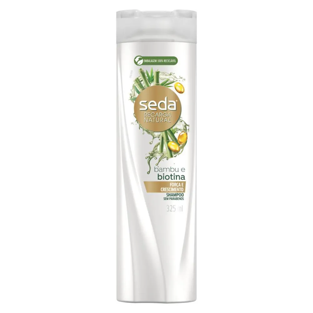 Shampoo Seda Recarga Natural Biotina + Óleo de Rícino Crescimento 325ml