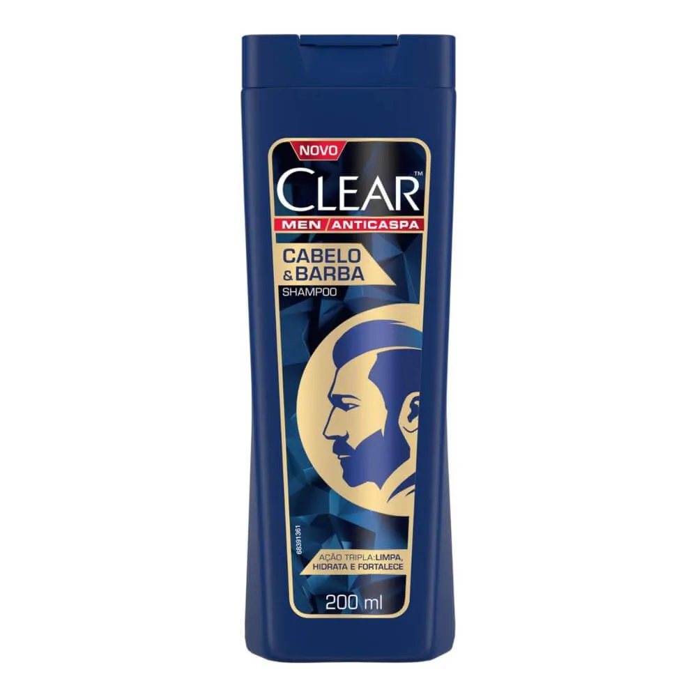 Clear Men Shampoo Anticaspa Cabelo E Barba 200Ml