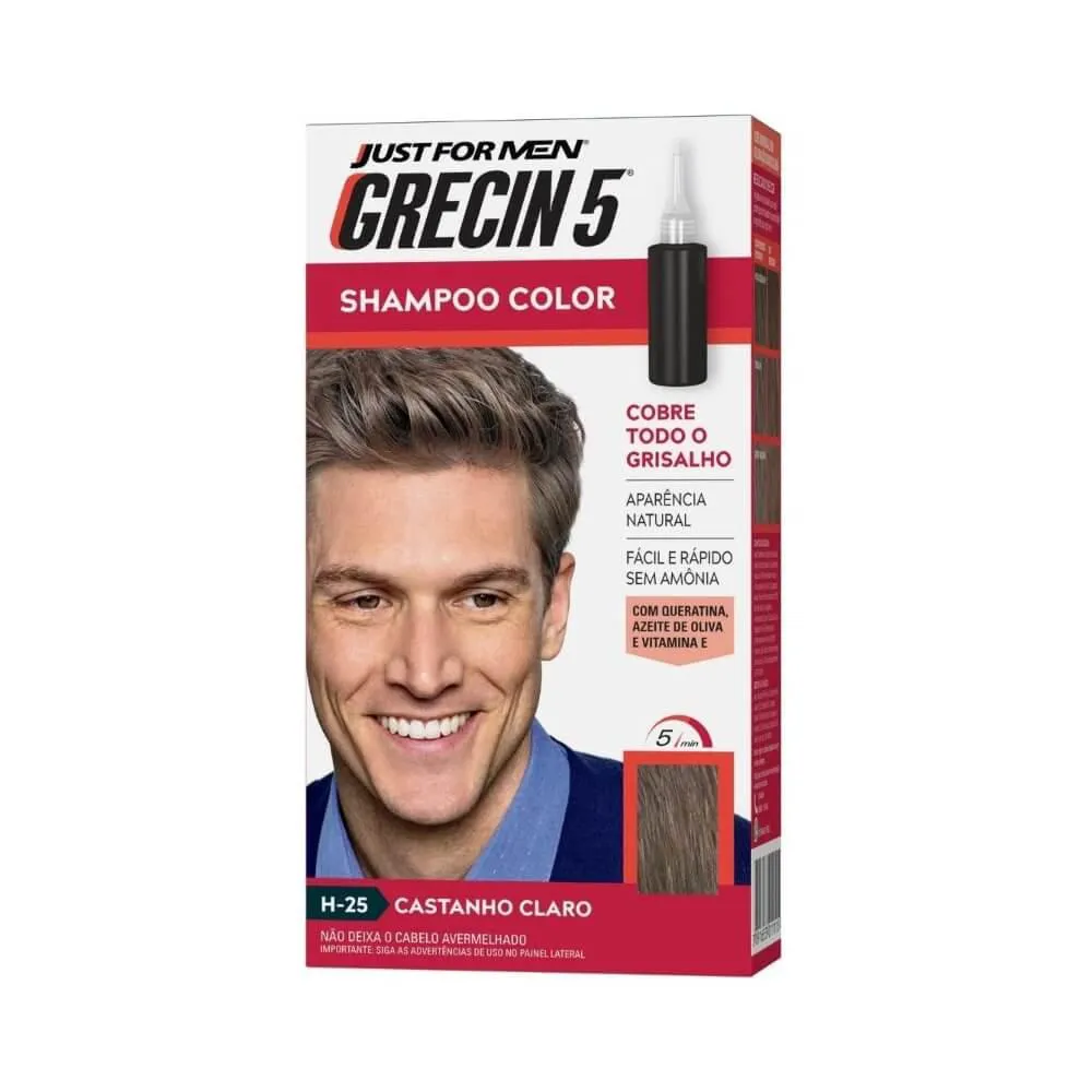 Grecin 5 Shampoo Tonalizante Castanho Claro 60Ml