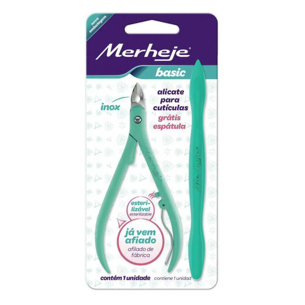 Merheje Basic Verde Alicate De Cutícula + Espátula