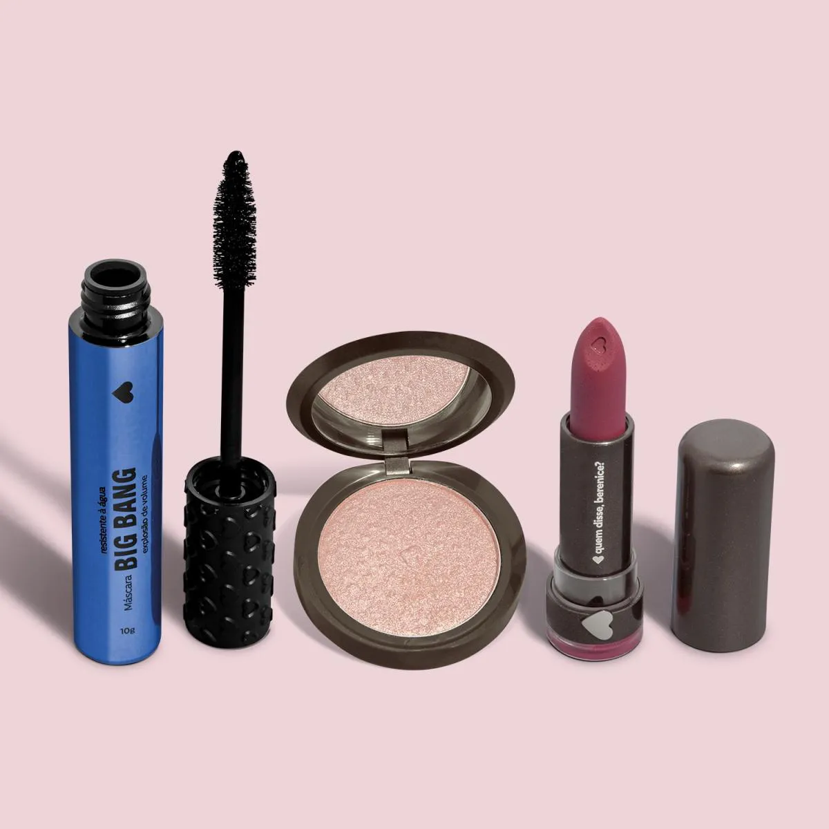 Combo Máscara Big Bang + Iluminador Facial Roseluz + Batom Mate Malvenito