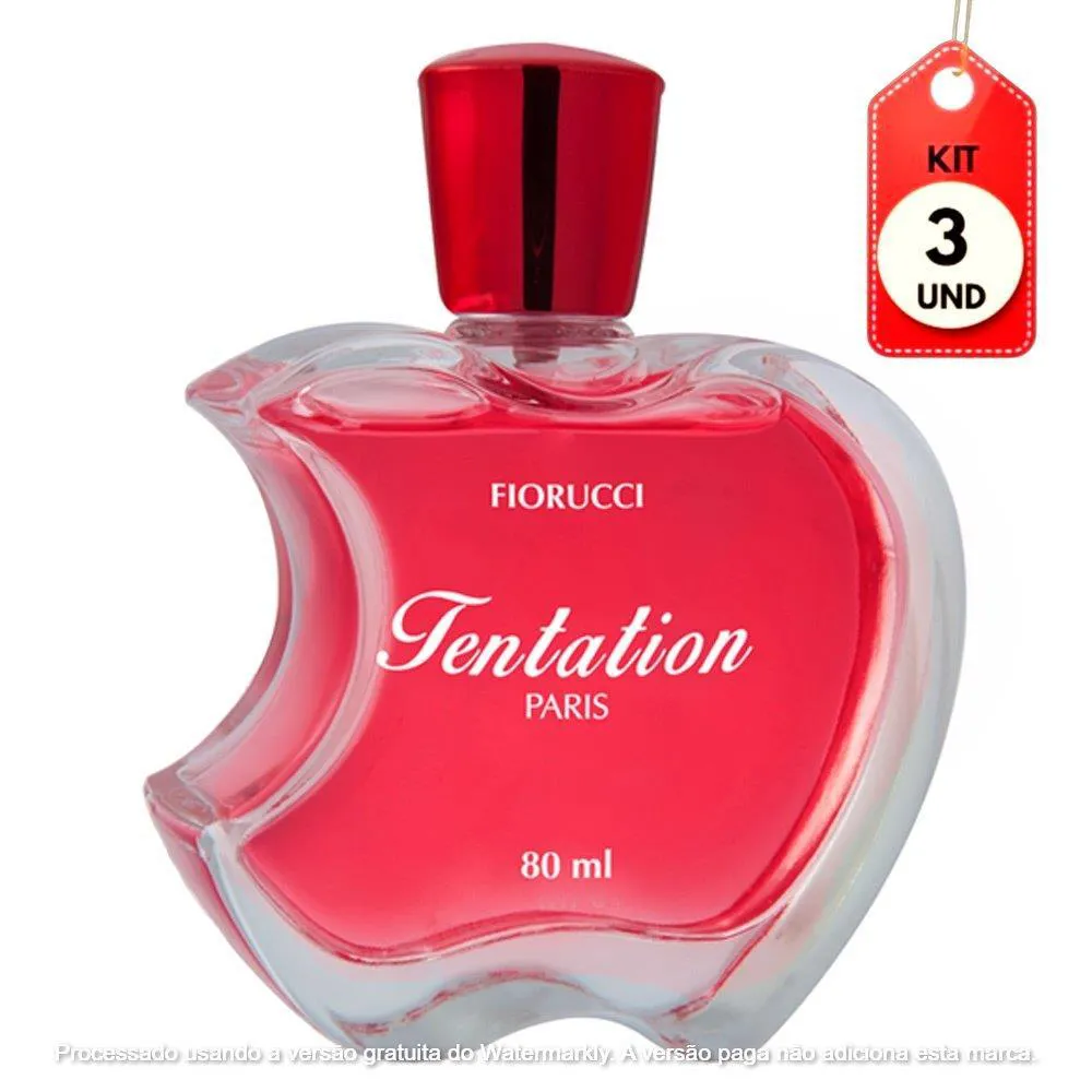 Kit Tentation Fiorucci Deo Colônia 80ml - Desodorante Colônia Feminino 3 unidades 