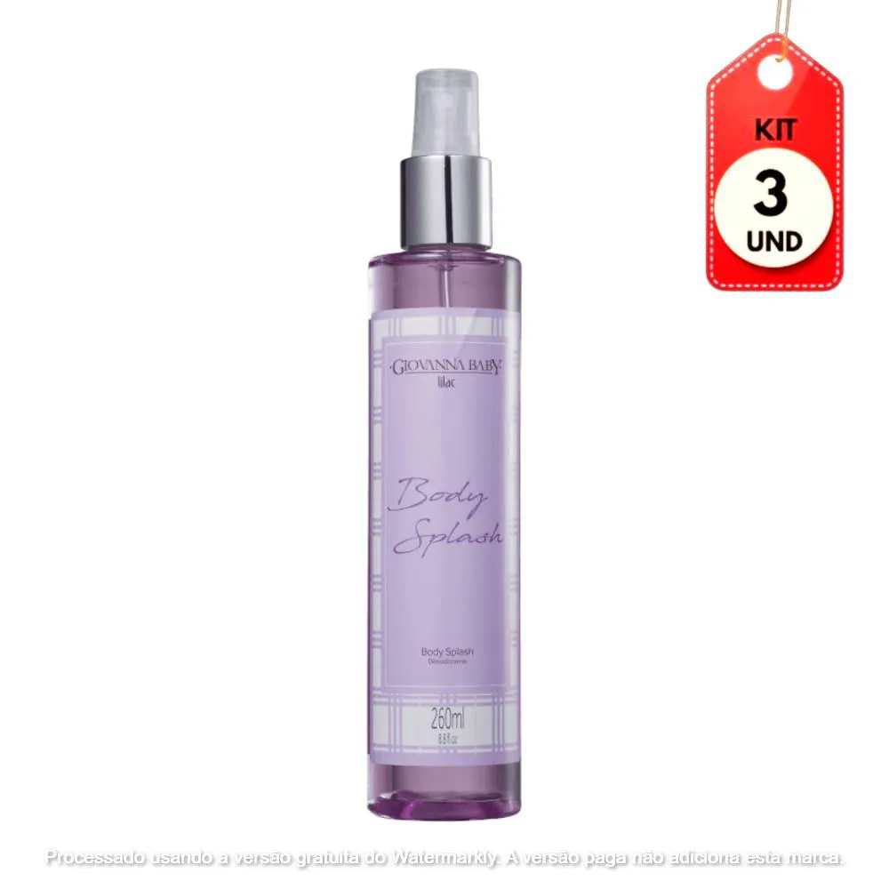 Kit Lilac Giovanna Baby Body Splash 260ml - Desodorante Feminino 3 unidades