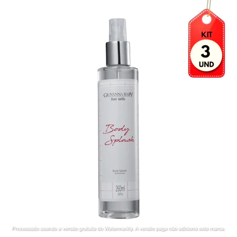 Kit Blanc Vanilla Giovanna Baby Body Splash 260ml - Desodorante Feminino 3 unidades
