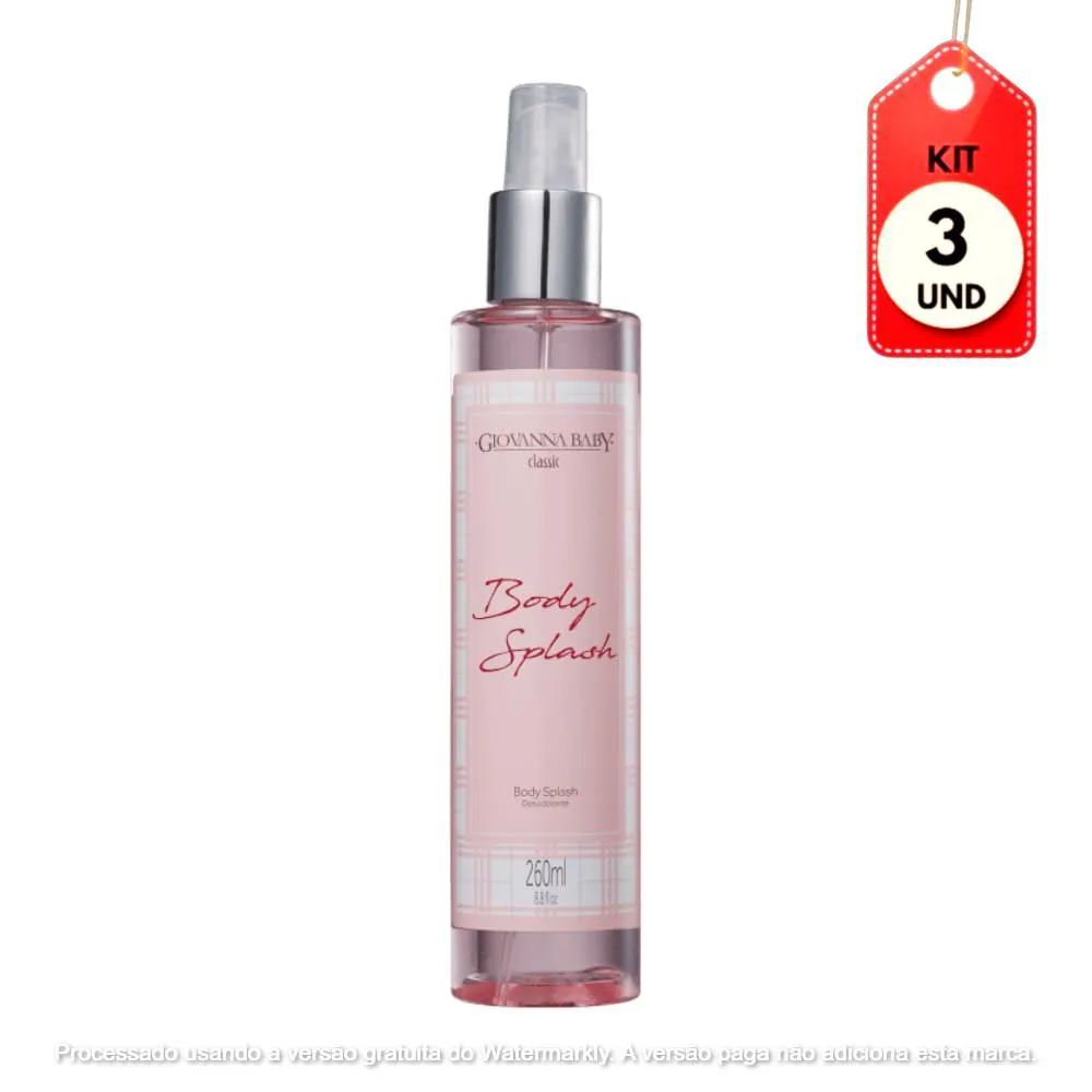 Kit Classic Giovanna Baby Body Splash 260ml - Desodorante Feminino 3 unidades