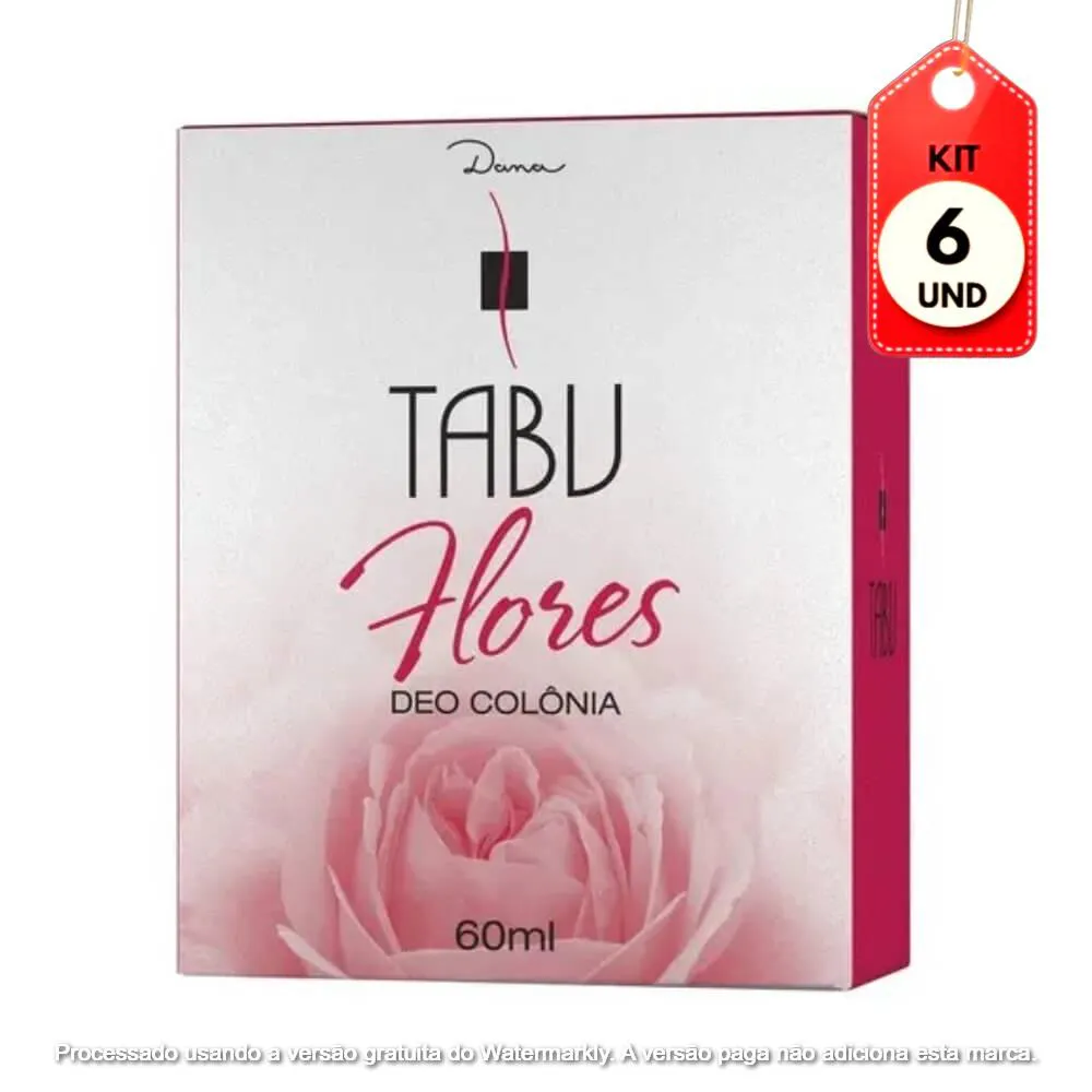 Kit Flores Tabu Deo Colônia 60ml - Desodorante Colônia Feminina 6 unidades