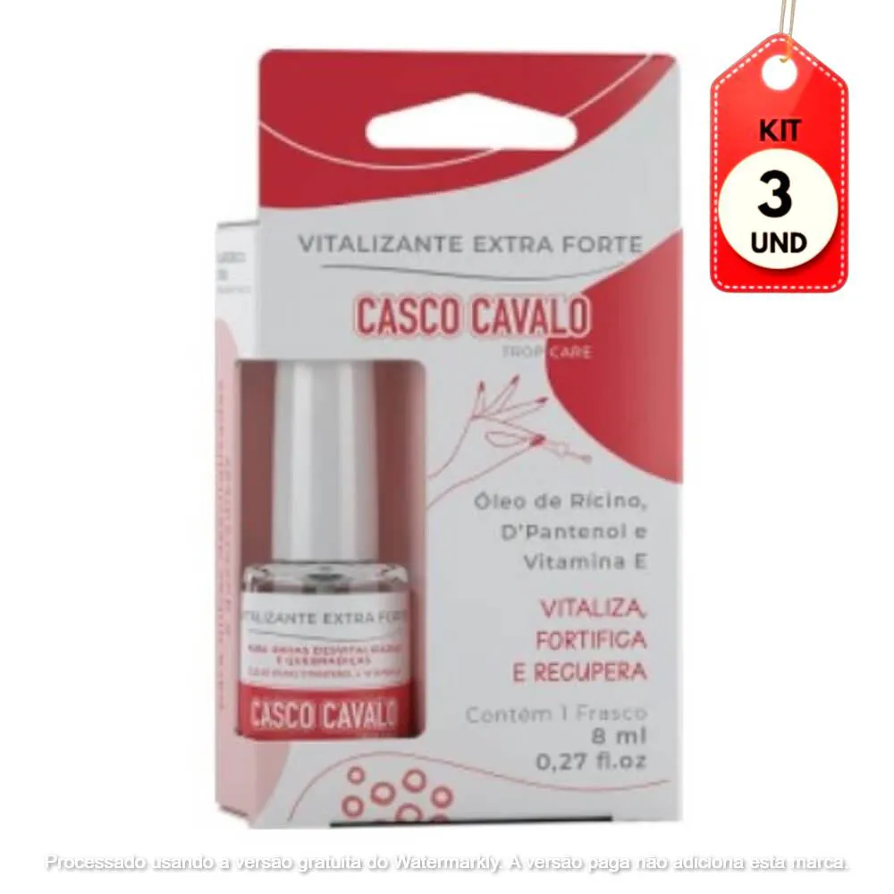 KIT C/03 CASCO CAVALO TROP CARE EXTRA FORTE BLISTER 8ML