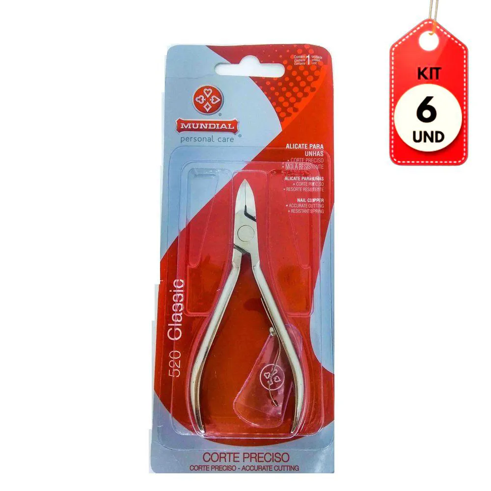 Kit C/06 Mundial 520 Alicate De Unhas