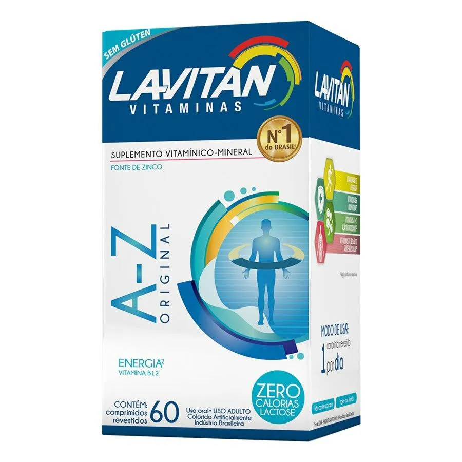 Suplemento Vitamínico Lavitan A-Z Original, Com 60 Comprimidos