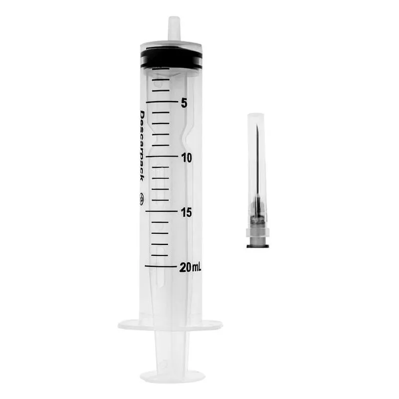 Seringa 20Ml Slip Com Agulha 25X0,7 Slip Cx 50Un -Descarpack