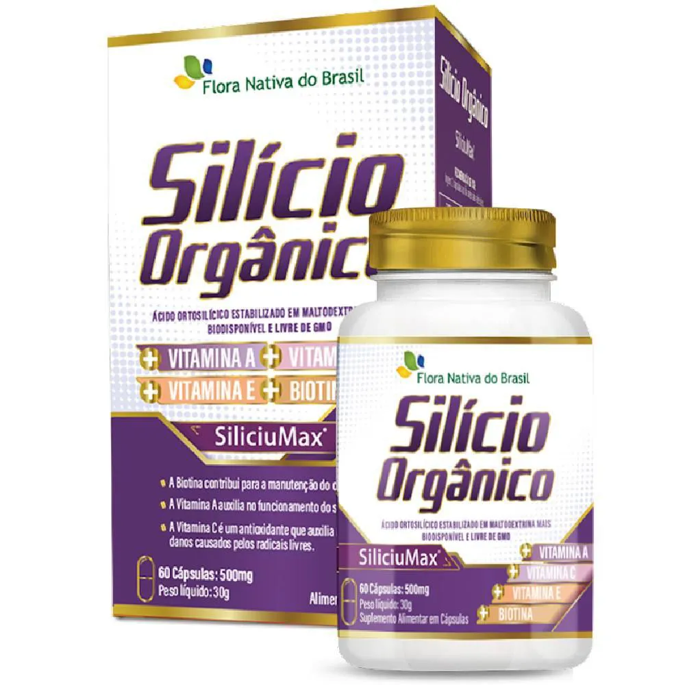 Silício Orgânico Siliciumax® + Vitaminas 500Mg 60 Cápsulas - Flora Nativa