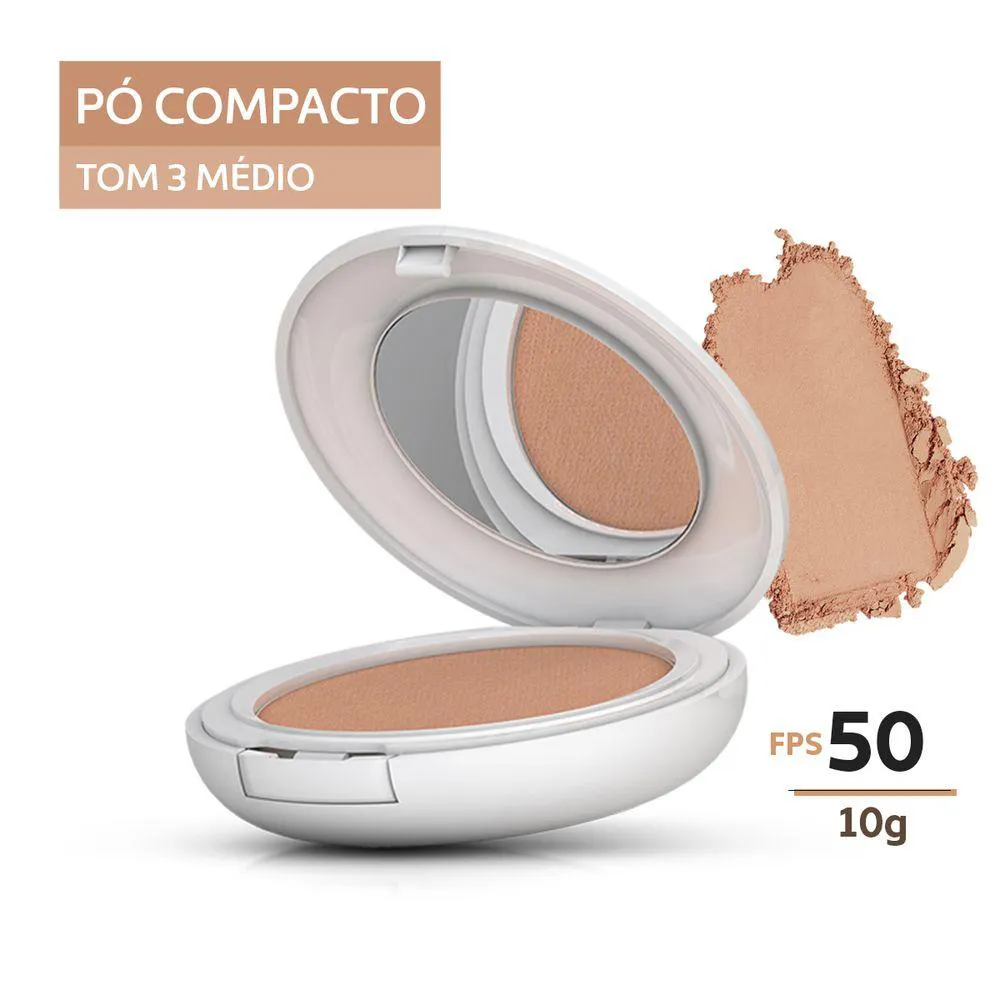 Pó Compacto Episol Color Pele Morena Tom 3 Médio Fps 50 10G