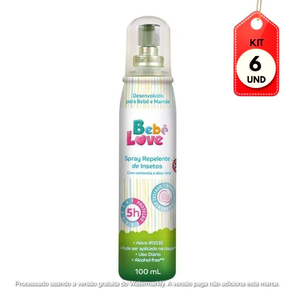 KIT C/06 BEBê LOVE REPELENTE SPRAY 100ML