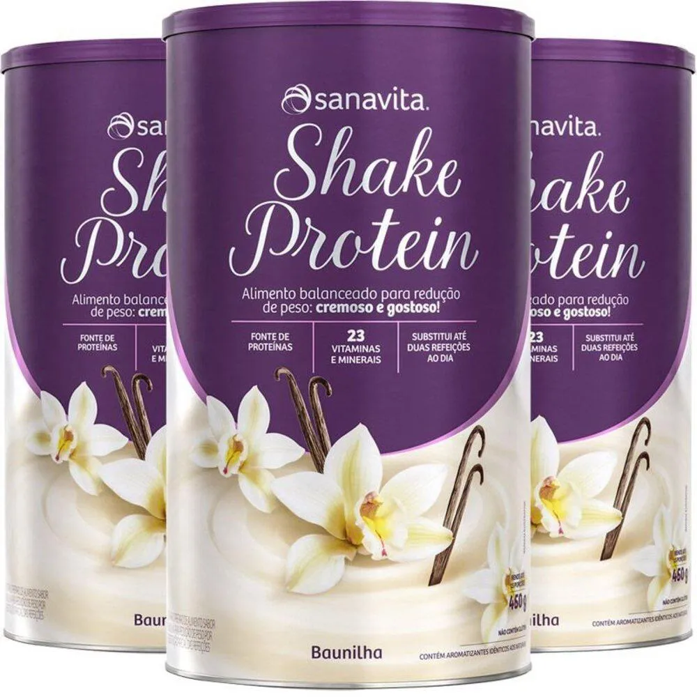 Kit 3 Shake Substituto De Refeição Sanavita 450G Vanilla