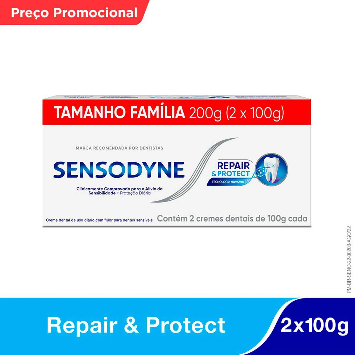 Kit Pasta de Dente Sensodyne Repair & Protect para Dentes Sensíveis 100g  2 unidades