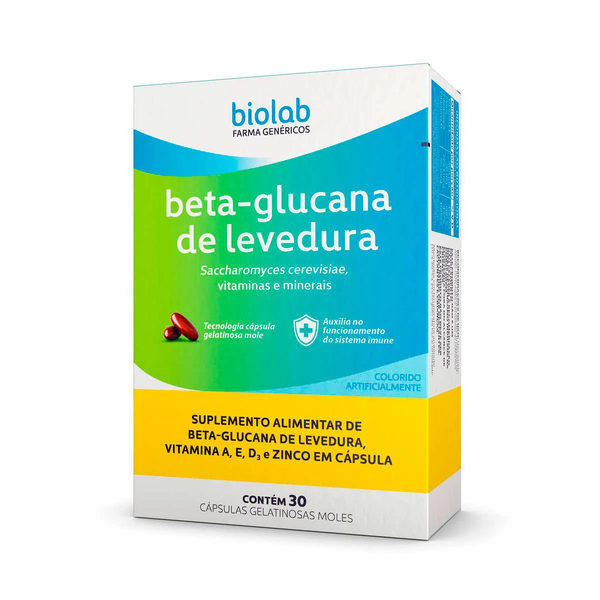 Suplemento Alimentar de Beta-Glucana Levedura Biolab 30 cápsulas