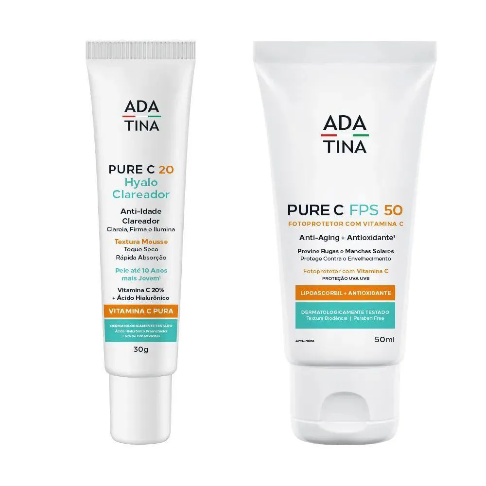 KIT ANTI-IDADE CLAREADOR DE MANCHAS VITAMINA C 24 HORAS DIA E NOITE