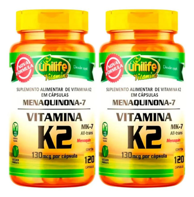 VITAMINA K2 MK7 MENAQUINONA 2 X 120 CáPSULAS UNILIFE