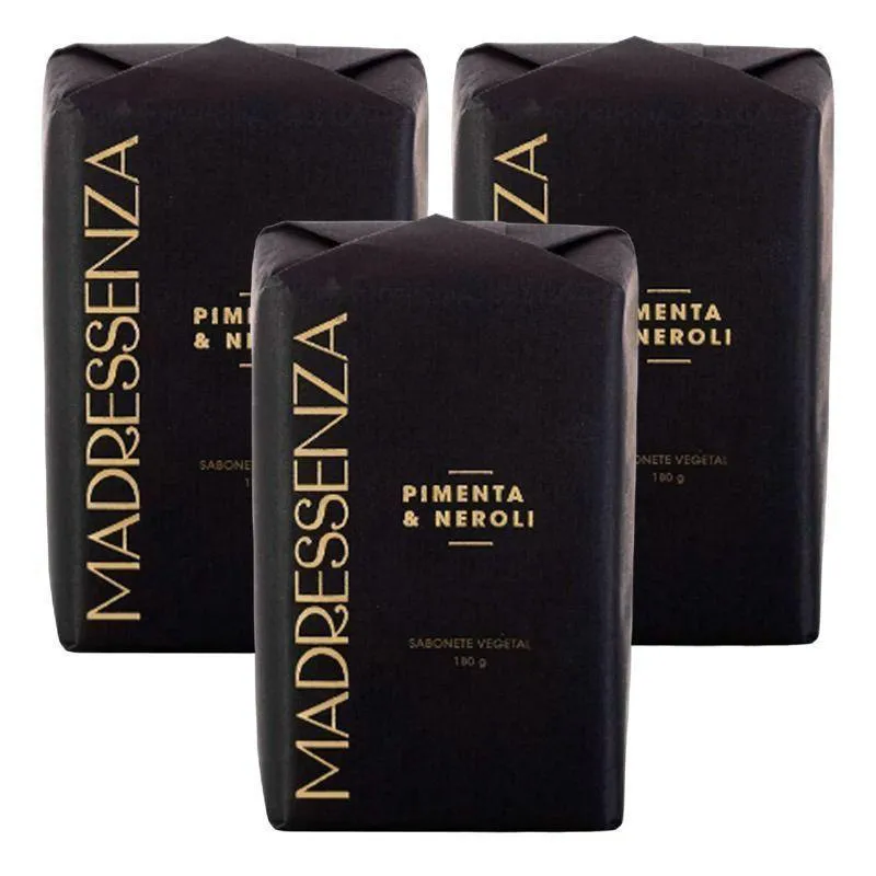 KIT 3 SABONETES EM BARRA PIMENTA & NEROLI MADRESSENZA 180G