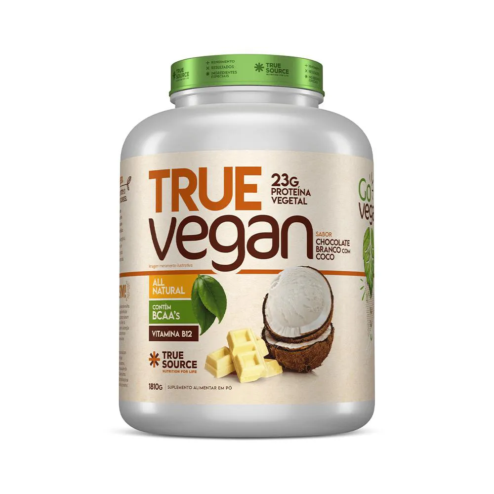 PROTEíNA VEGANA TRUE VEGAN - CHOCOLATE BRANCO COM COCO - 1810G
