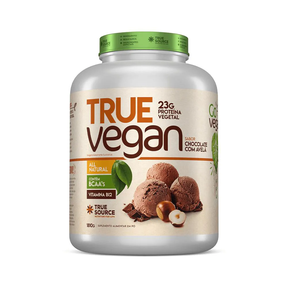 PROTEíNA VEGANA TRUE VEGAN CHOCOLATE COM AVELã 1810G