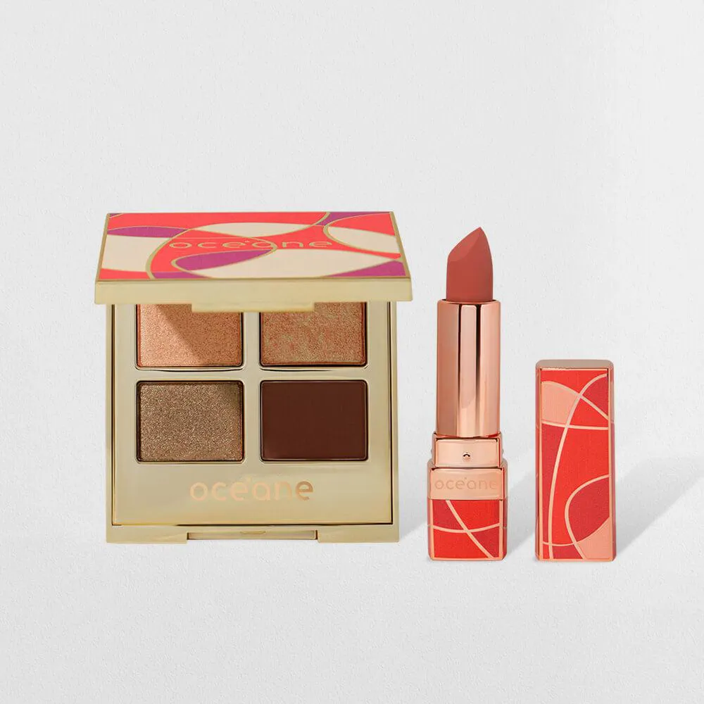 KIT PALETA DE SOMBRAS + BATOM NUDE CAPRI (2 PRODUTOS)