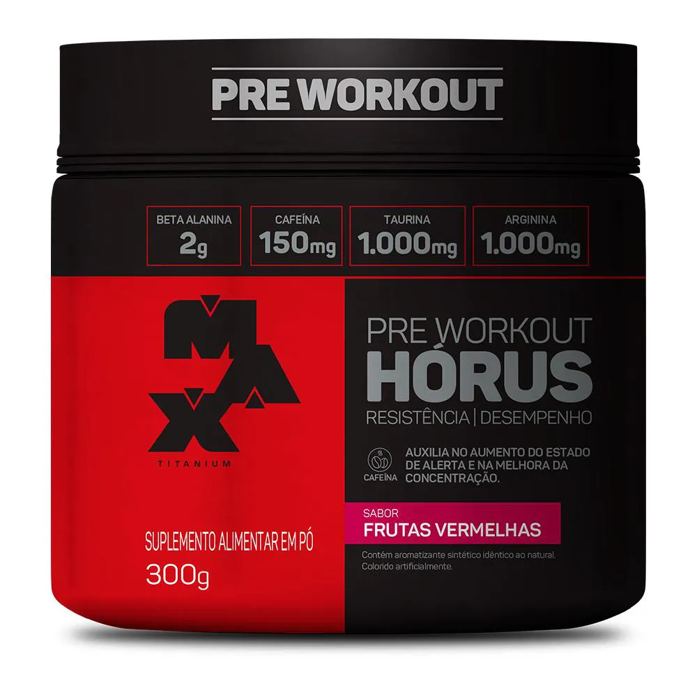 PRé-TREINO HORUS 300G SABOR FRUTAS VERMELHAS - MAX TITANIUM