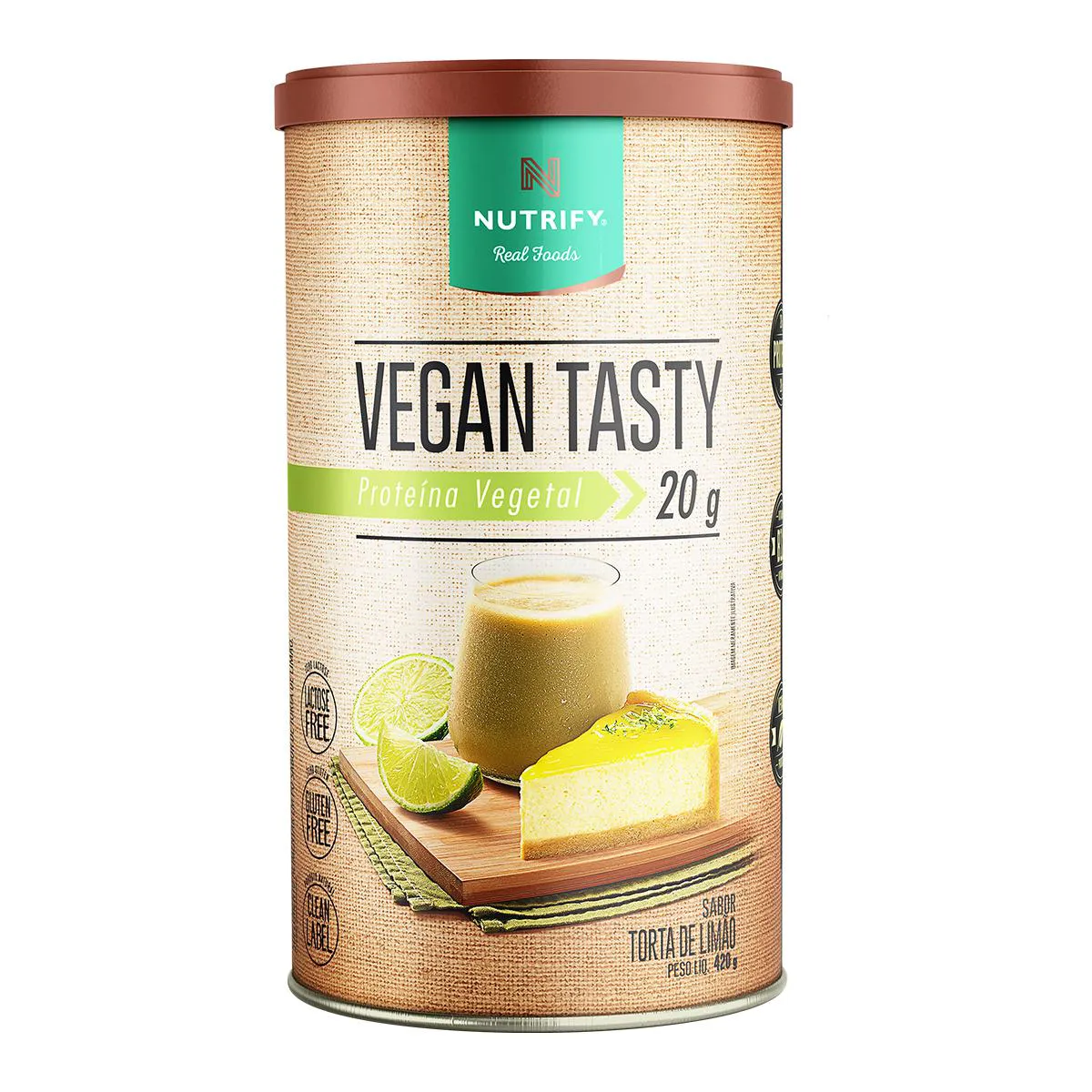 VEGAN TASTY PROTEíNA VEGETAL TORTA DE LIMãO NUTRIFY 420G