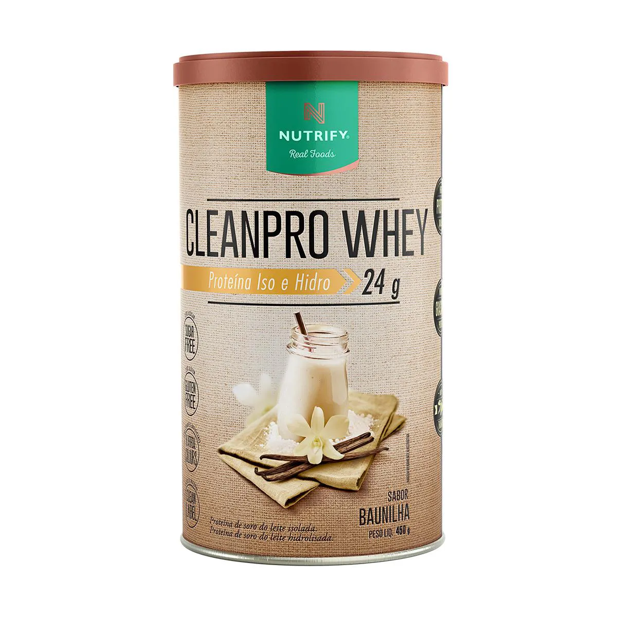 CLEAN PRO WHEY HIDROLISADO BAUNILHA NUTRIFY 450G