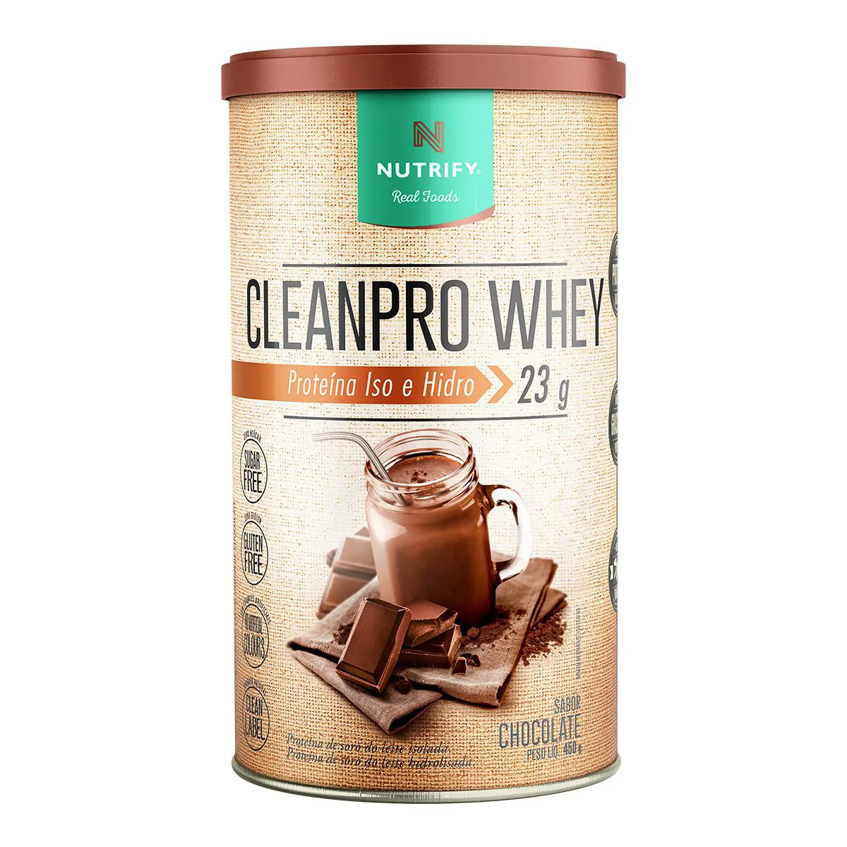 CLEAN PRO WHEY HIDROLISADO CHOCOLATE NUTRIFY 450G