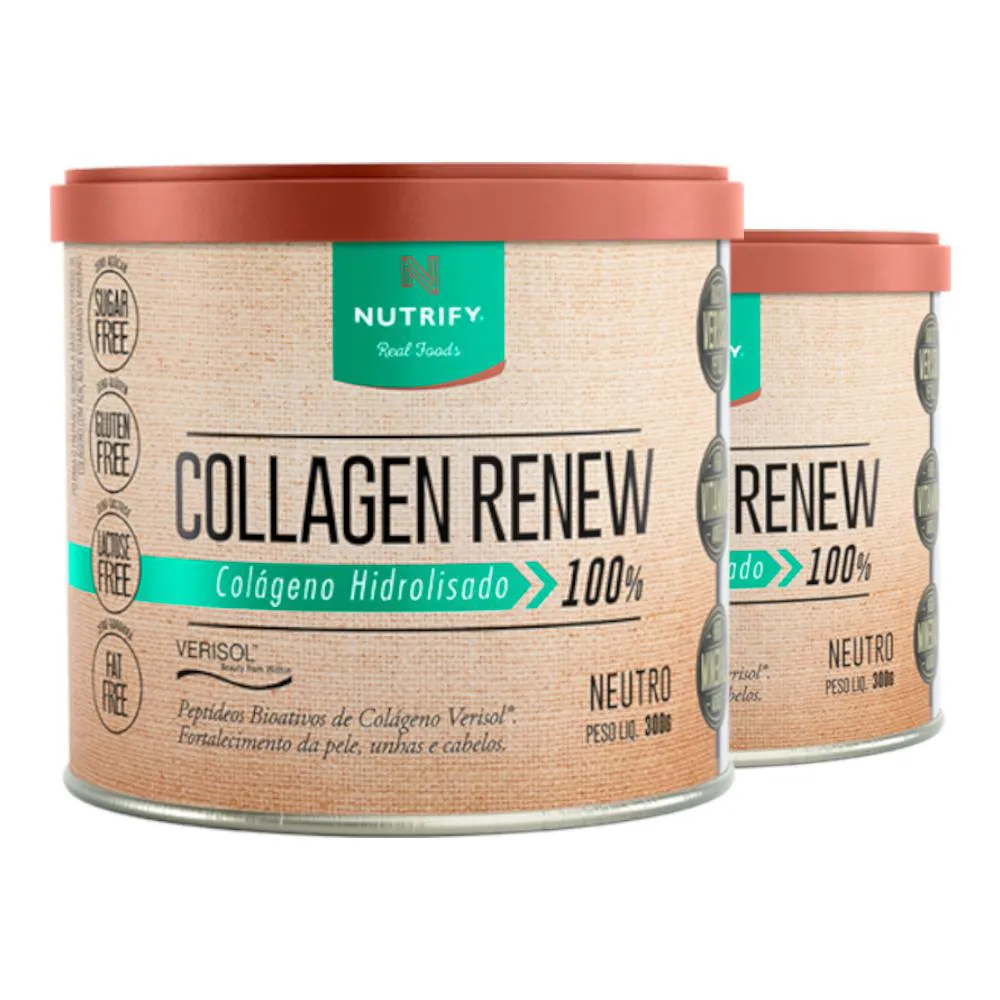 KIT 2 COLLAGEN RENEW COLáGENO HIDROLISADO NEUTRO NUTRIFY 300G