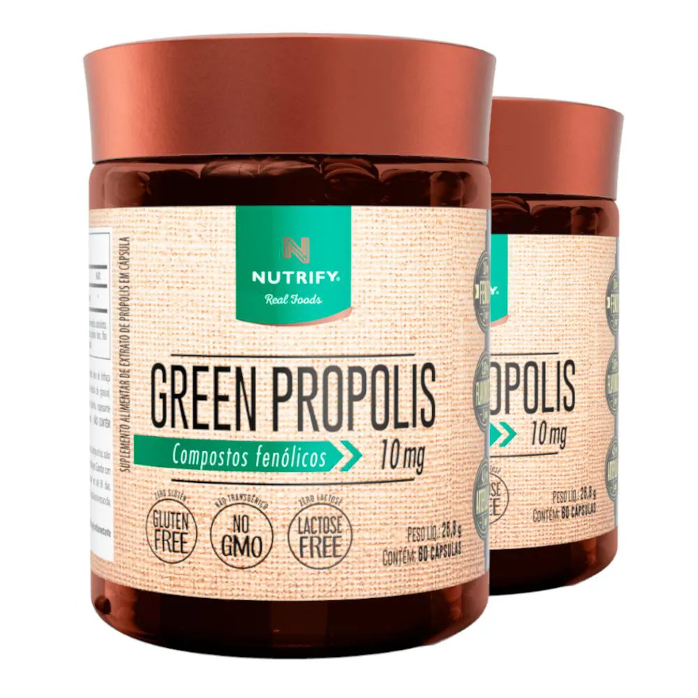 KIT 2 GREEN PROPOLIS NUTRIFY 60 CáPSULAS