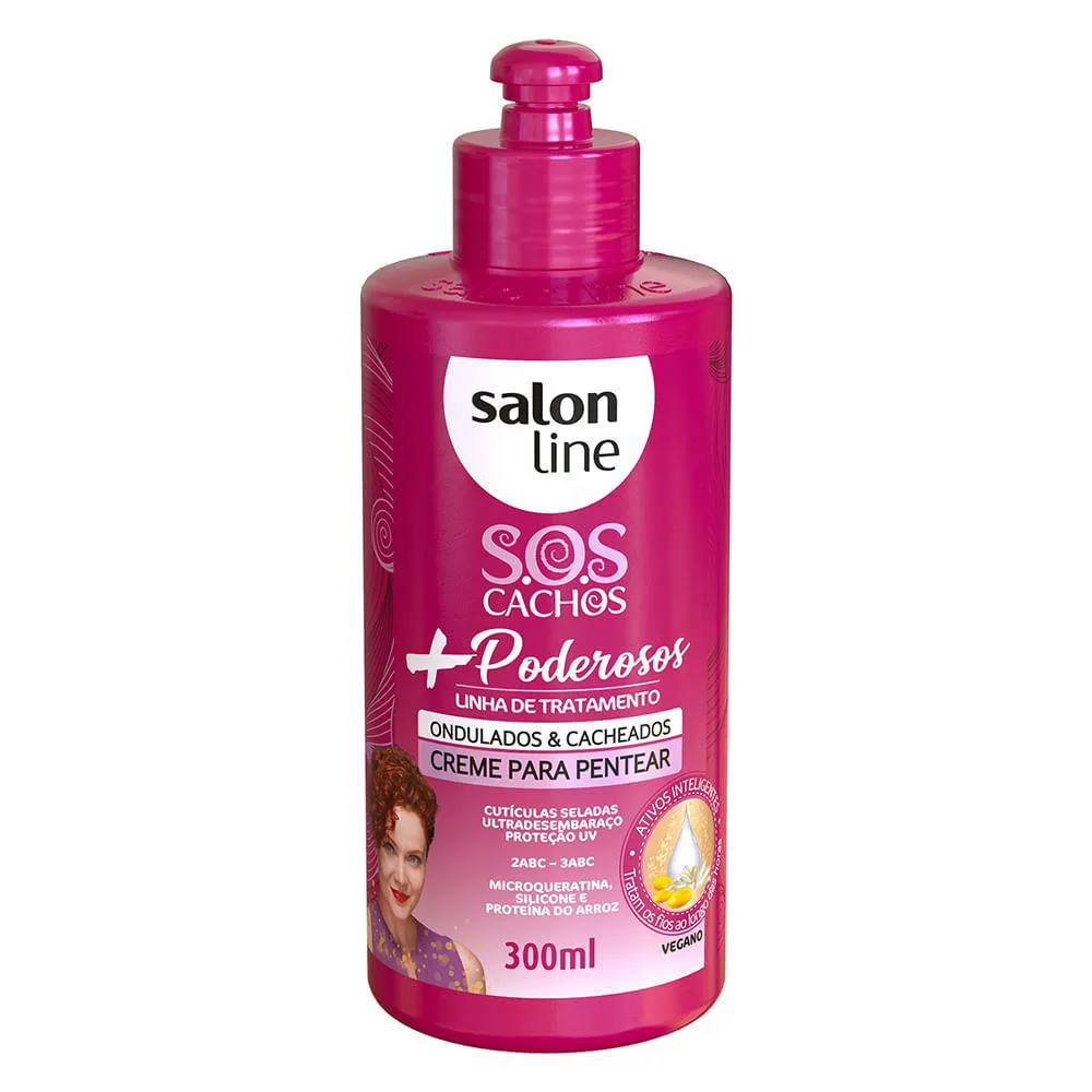 CREME PARA PENTEAR SALON LINE SOS CACHOS + PODEROSOS 2 A 3ABC 300ML