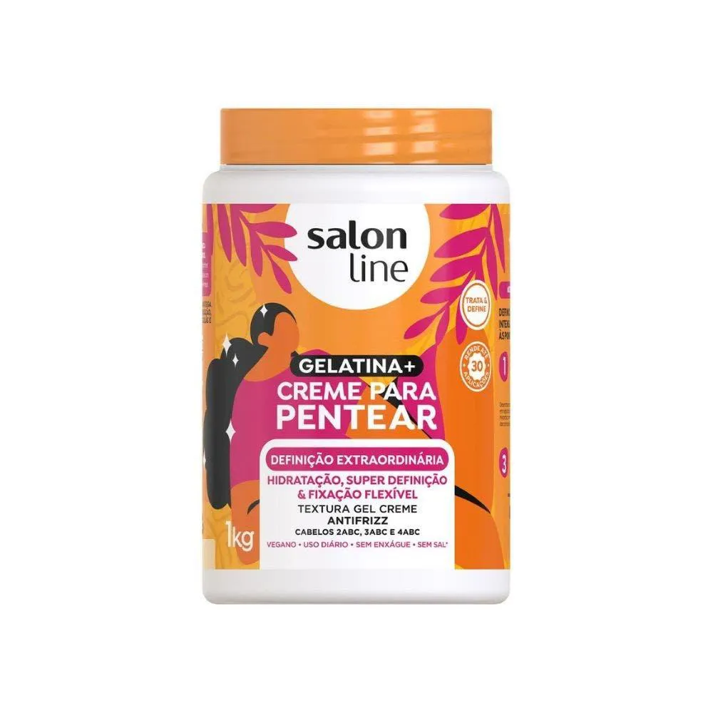 CREME DE PENTEAR SALON LINE GELATINA+DEFINIçãO EXTRAORDINARIA 1KG