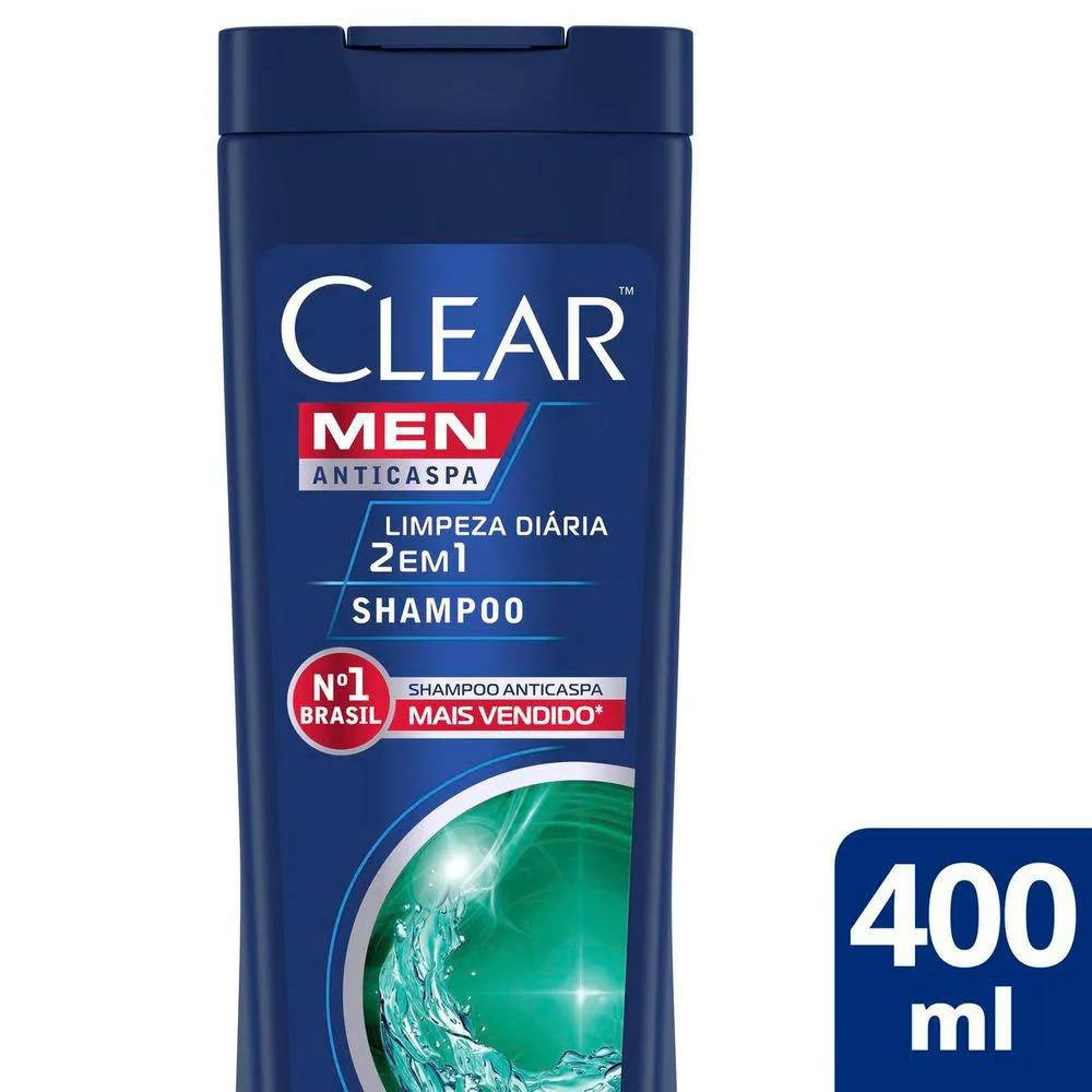 SHAMPOO CLEAR MEN 2X1 ANTICASPA LIMPEZA DIA 400ML