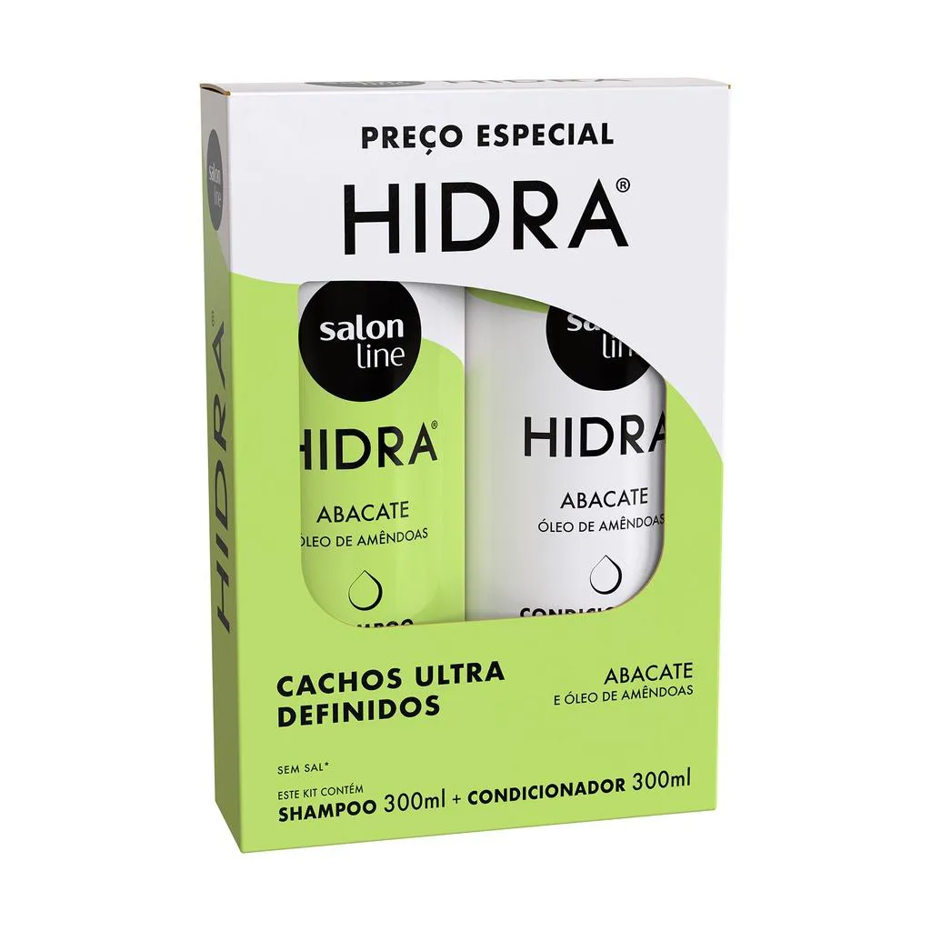KIT SHAMPOO E CONDICIONADOR HIDRA ABACATE SALON LINE 300ML