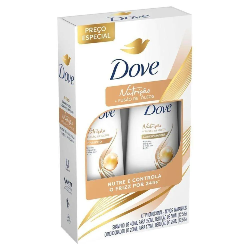 KIT SHAMPOO 350ML + CONDICIONADOR 175ML DOVE NUTRIçãO