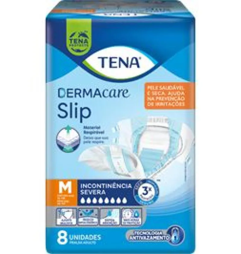 Fralda Tena Dermacare Slip M 8 Unidades