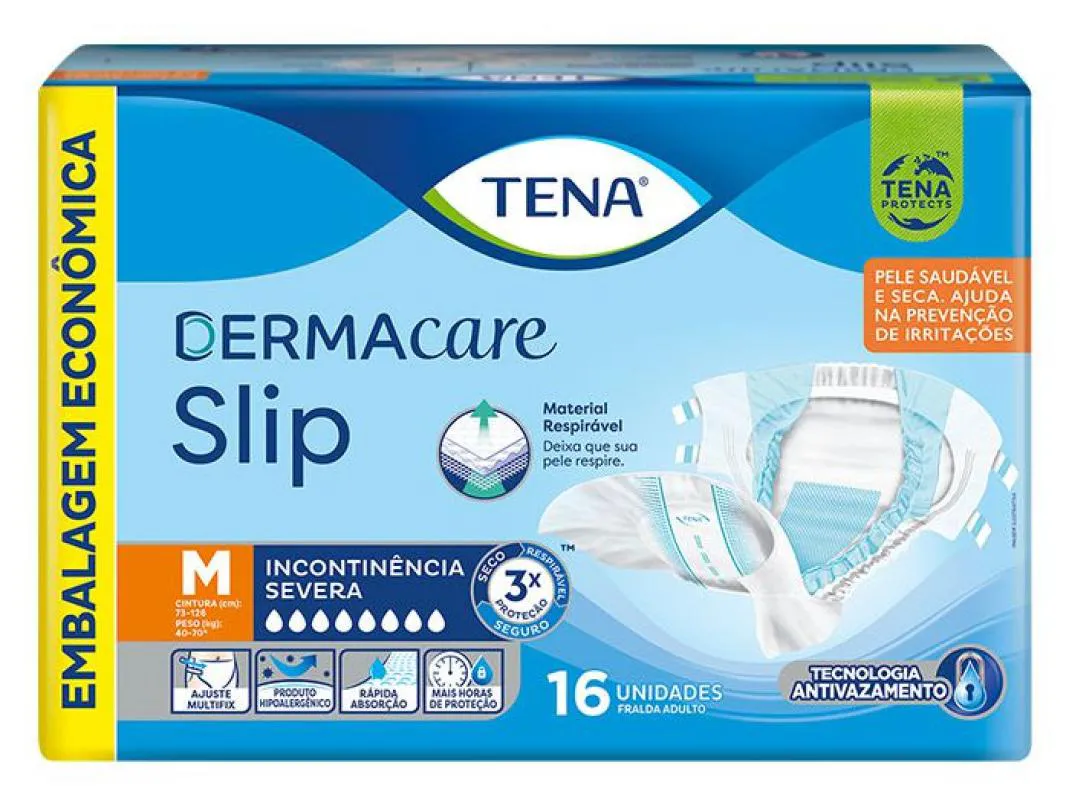 Fralda Tena Slip DermaCare M 16 Unidades