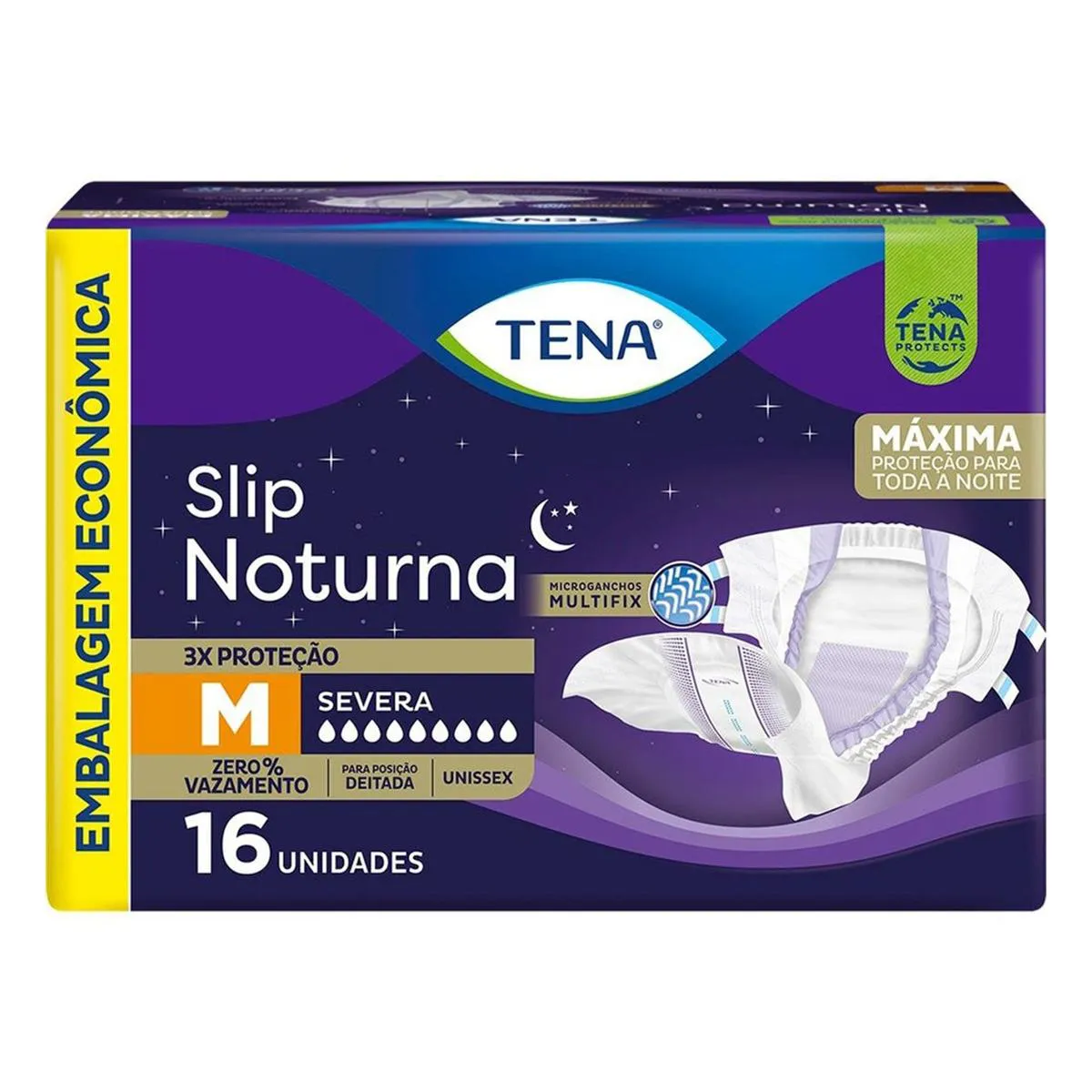 Fralda Geriátrica Tena Slip Noturna M 16 unidades