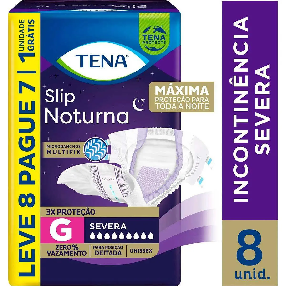 Fralda Tena Slip Noturna G 8 Unidades