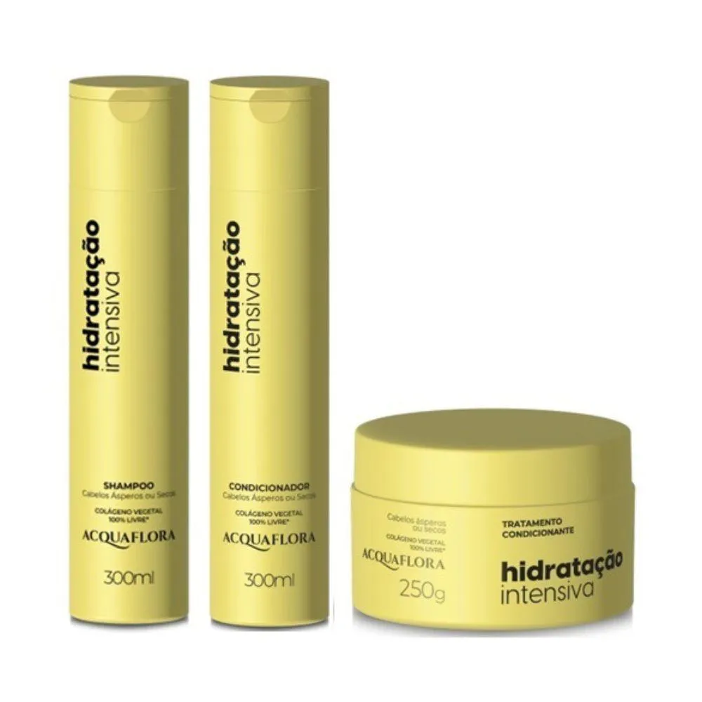 KIT ACQUAFLORA HIDRATAçãO INTENSIVA (SHAMPOO, CONDICIONADOR E MáSCARA)