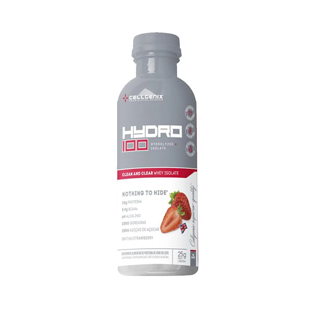 HYDRO 100 WHEY PROTEIN ISOLADO DOSE úNICA - CELLGENIX Morango