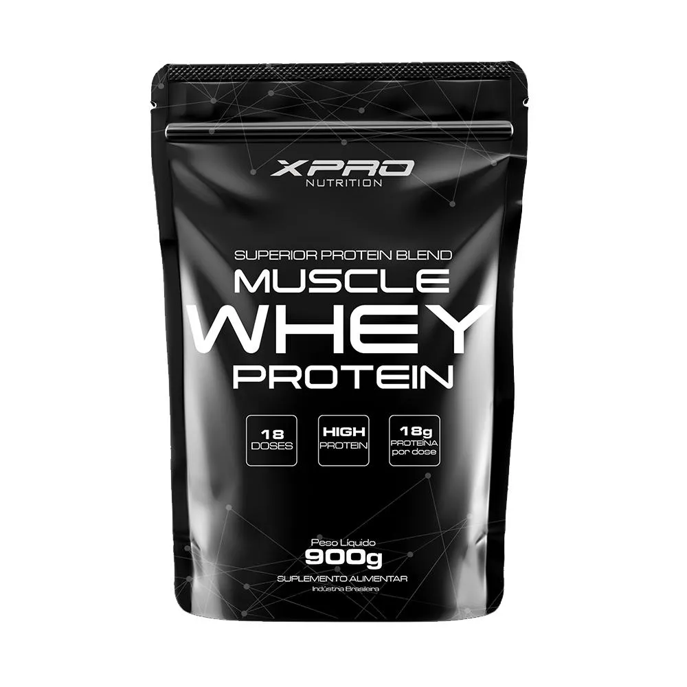 WHEY PROTEIN MUSCLE WHEY 900G - XPRO NUTRITION Morango