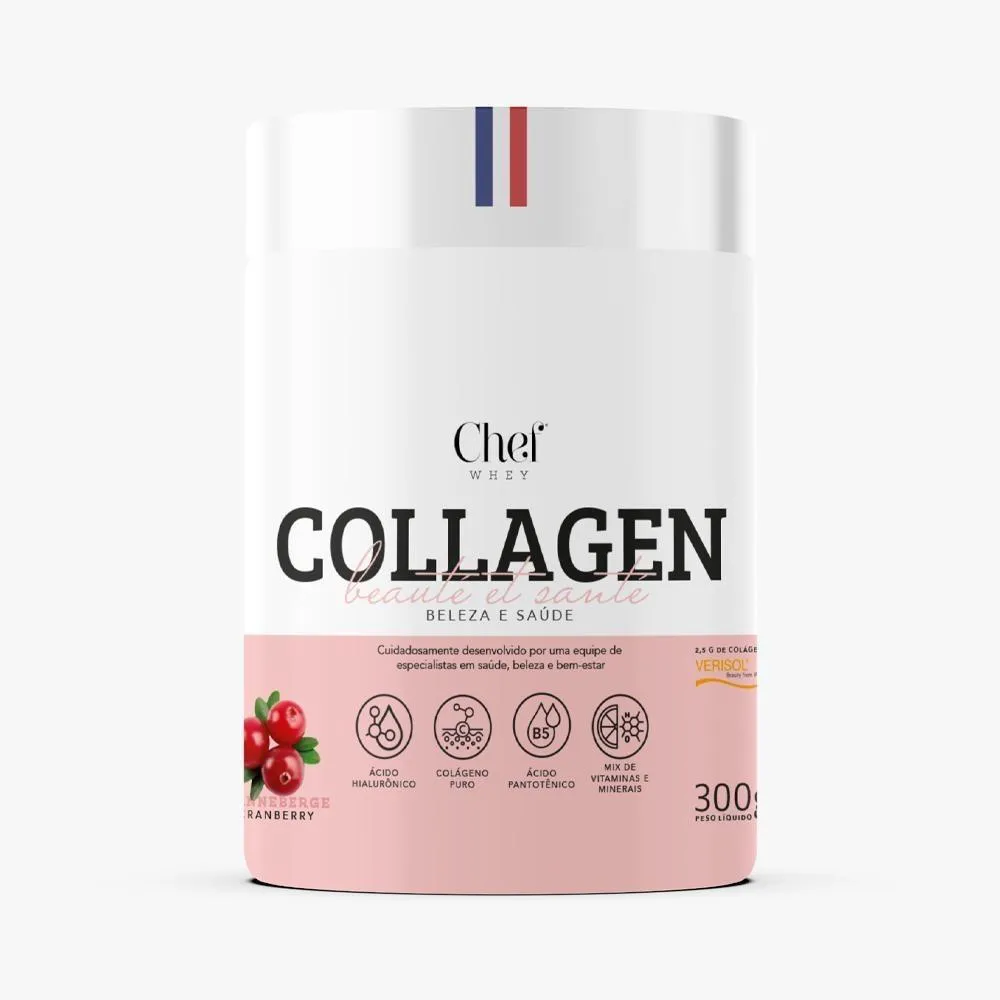 COLáGENO VERISOL® COLLAGEN BEAUTE ET SANTE 300G - CHEF WHEY Cramberry