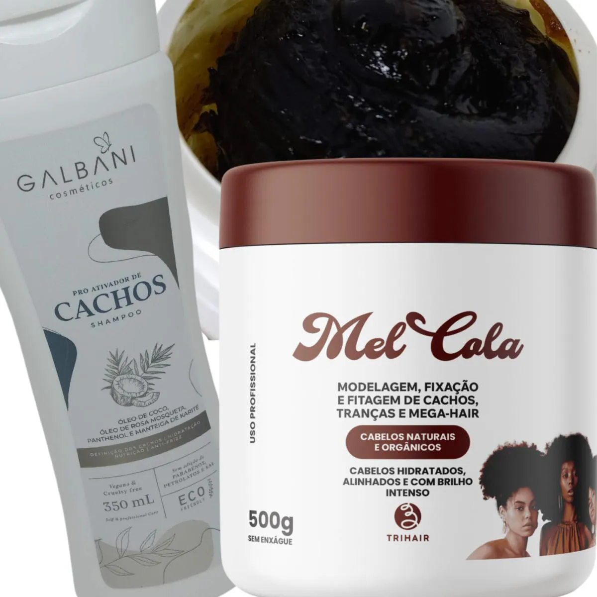 MEL COLA FINALIZADOR 500G + SHAMPOO PARA CACHOS 350ML