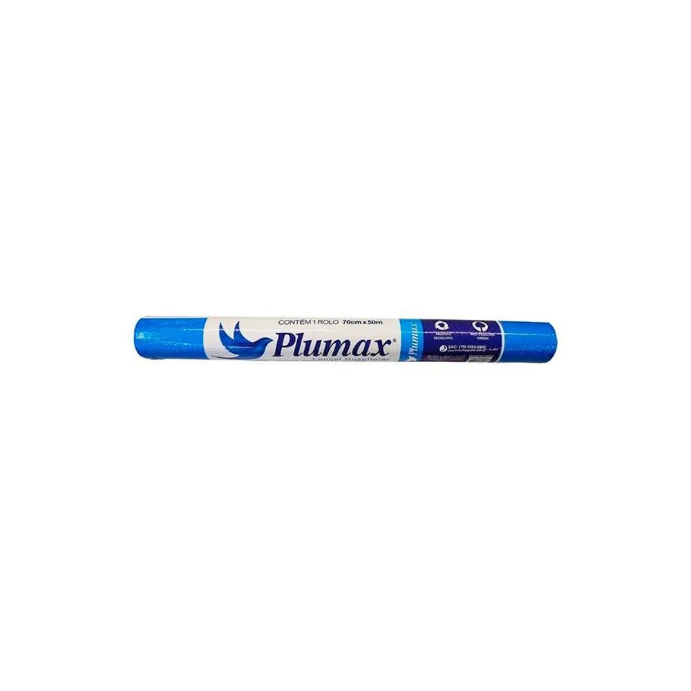 LENçOL HOSPITALAR PLUMAX 100% CELULOSE VIRGEM 70CMX50M