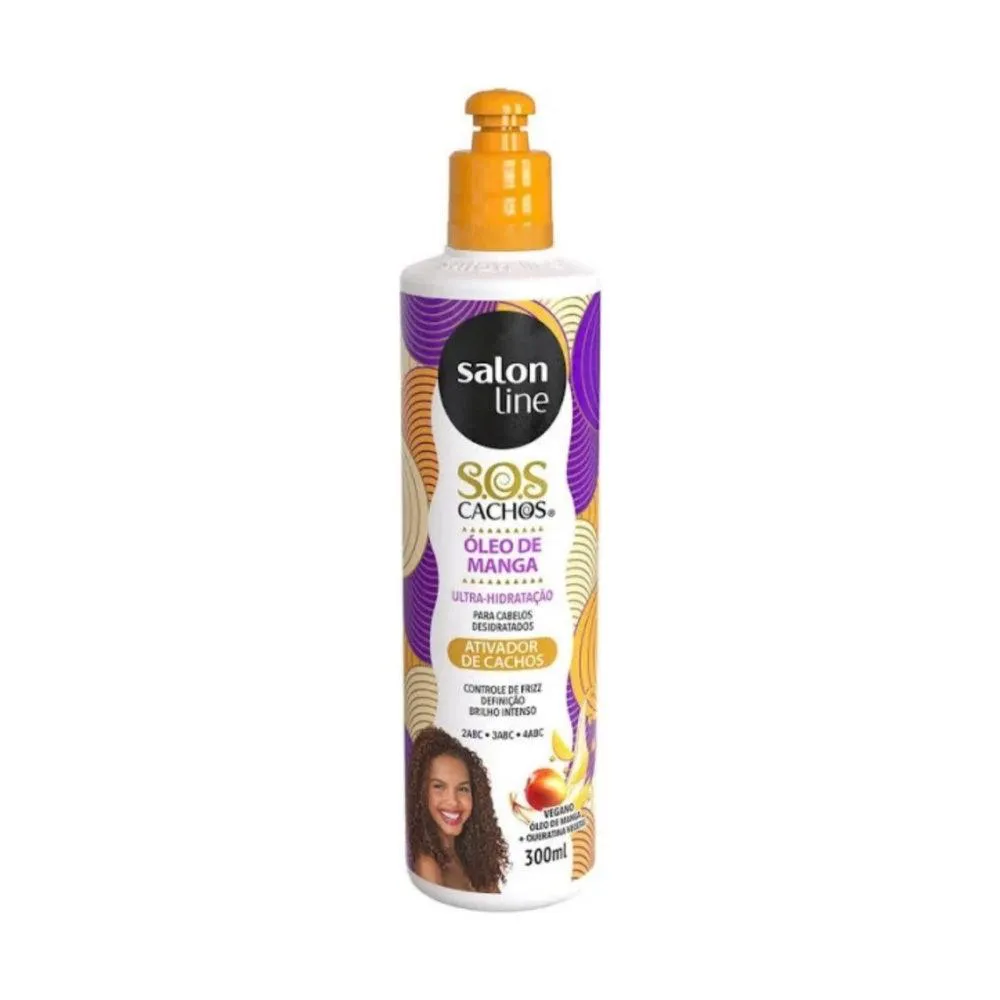 ATIVADOR DE CACHOS SOS CACHOS ÓLEO DE MANGA SALON LINE 300ML