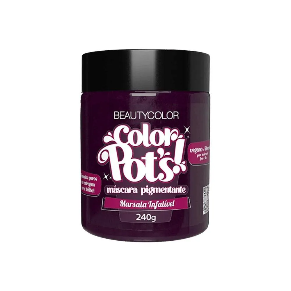 MáSCARA TRATAMENTO CAPILAR BEAUTYCOLOR PIGMENTANTE COLOR POTS MARSALA INFALíVEL
