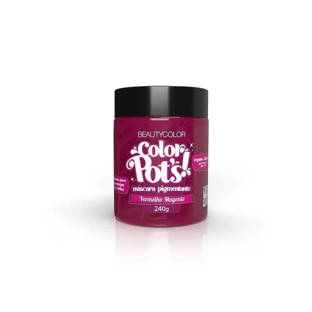 MáSCARA TRATAMENTO CAPILAR BEAUTYCOLOR PIGMENTANTE COLOR POTS VERMELHO MAGENTA